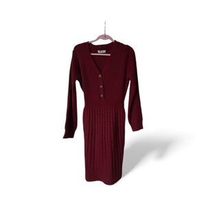 Grace Karin Deep Red Long Sleeve Dress